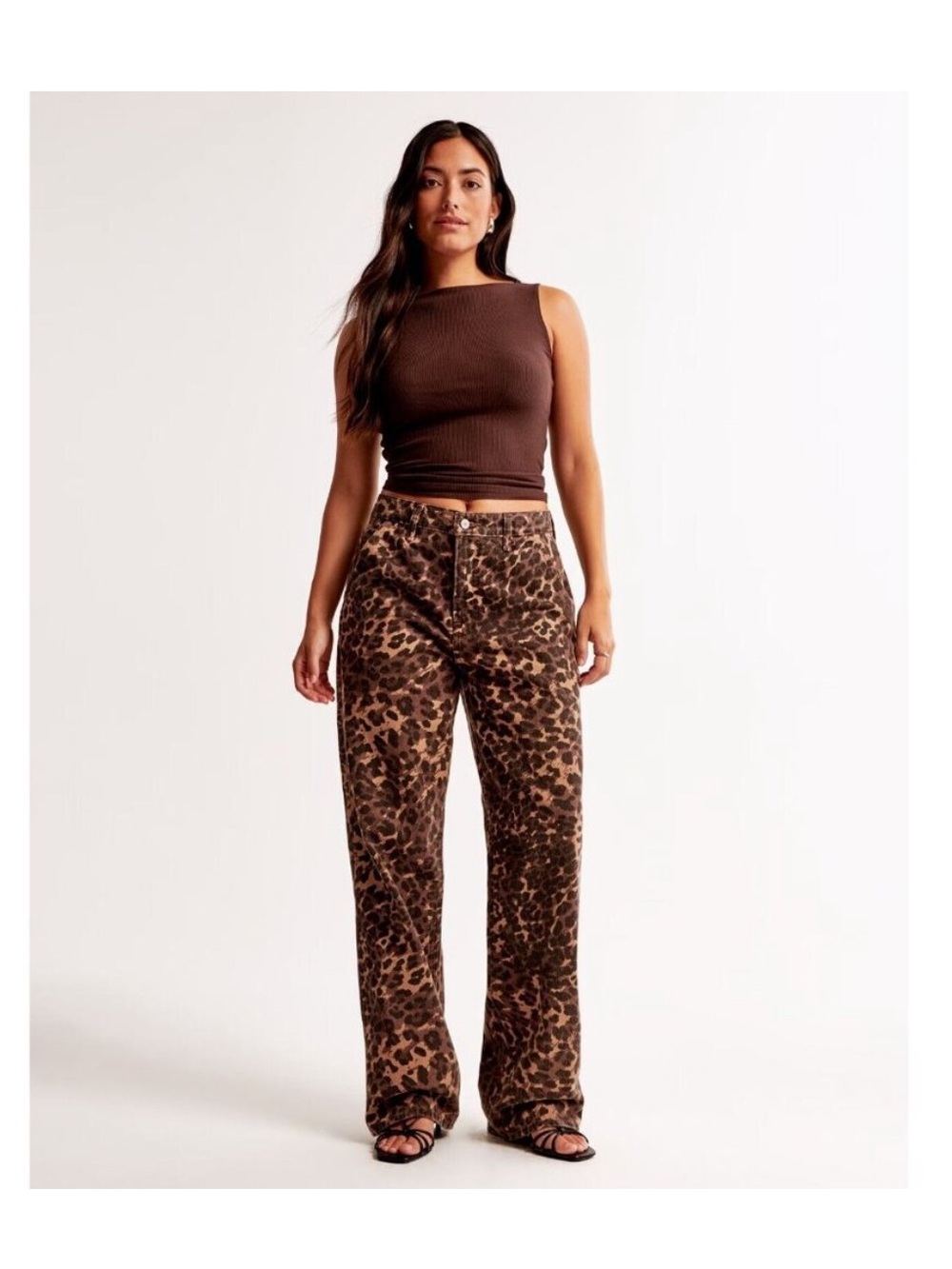 Abercrombie The Baggy Low Rise Curve Love Leopard Jeans Sz 26